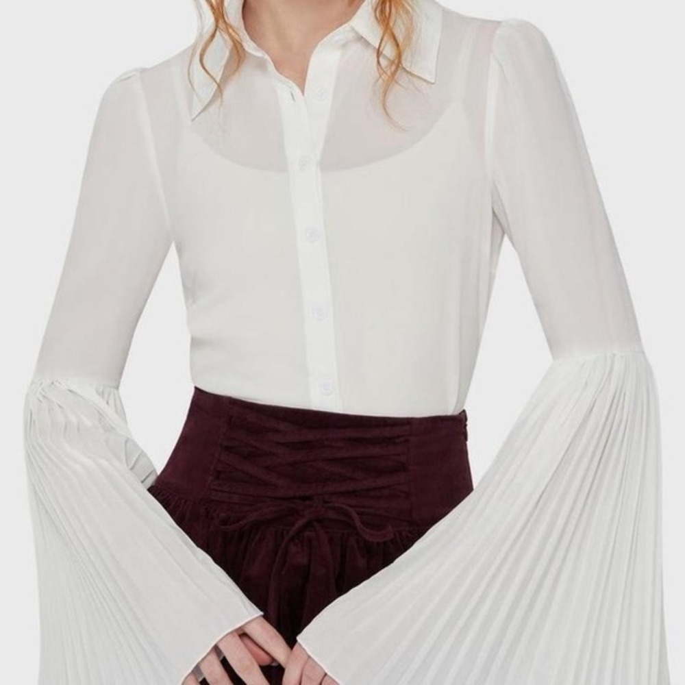 Killstar Alexandras mourning top white XS bell sleeves